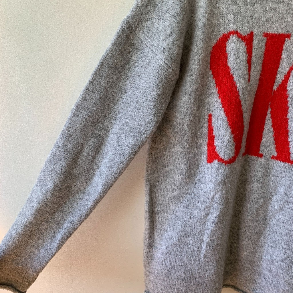 Cupcakes and Cashmere Gray and Red Pullover Ski Sweater M