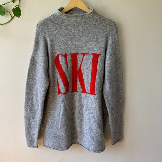 Cupcakes and Cashmere Gray and Red Pullover Ski Sweater M