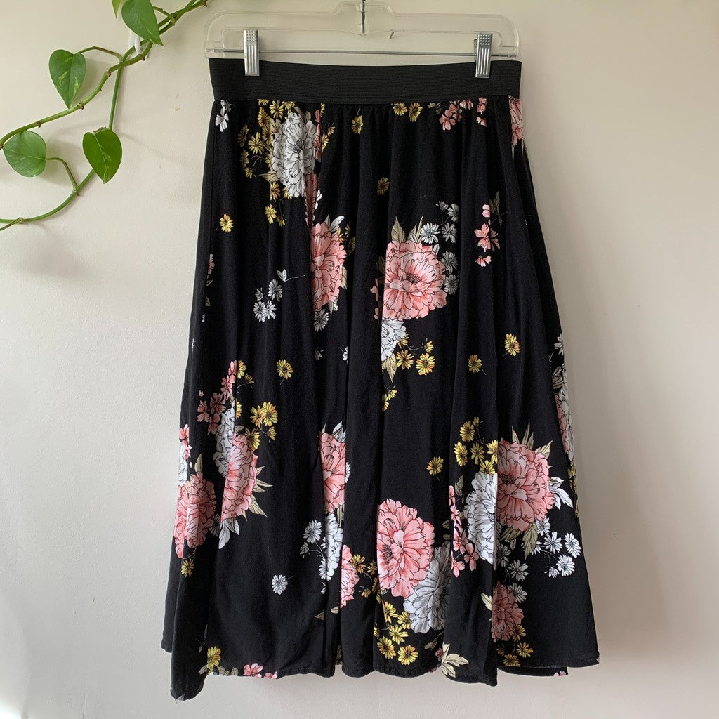 Torrid Black / Pink / White Skater Skirt 1X Plus