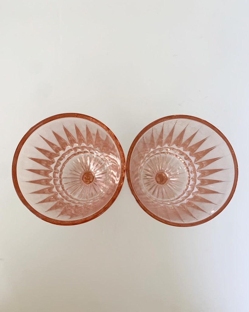 Fostoria Vintage Pink Heritage Footed 7 1/4 in Goblet Heritage Replacements Set of 2