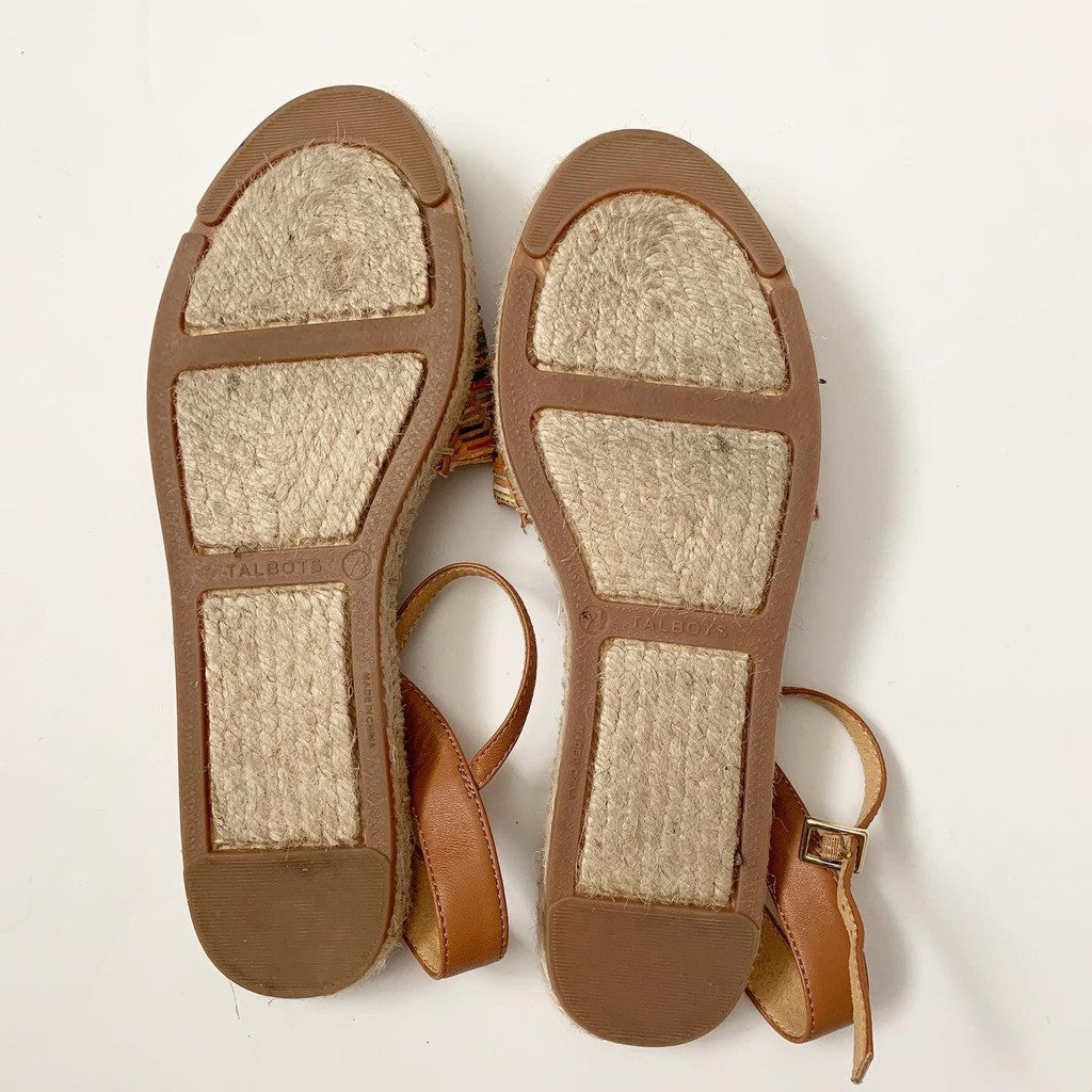 Talbots Izzy D'Orsay Espadrille Straw Rainbow Flats