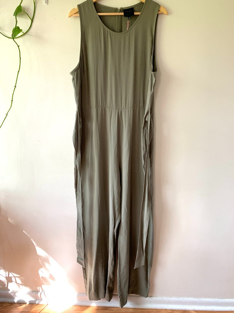 Alex Marie Green Tammy Olive Spring Plus Jumpsuit