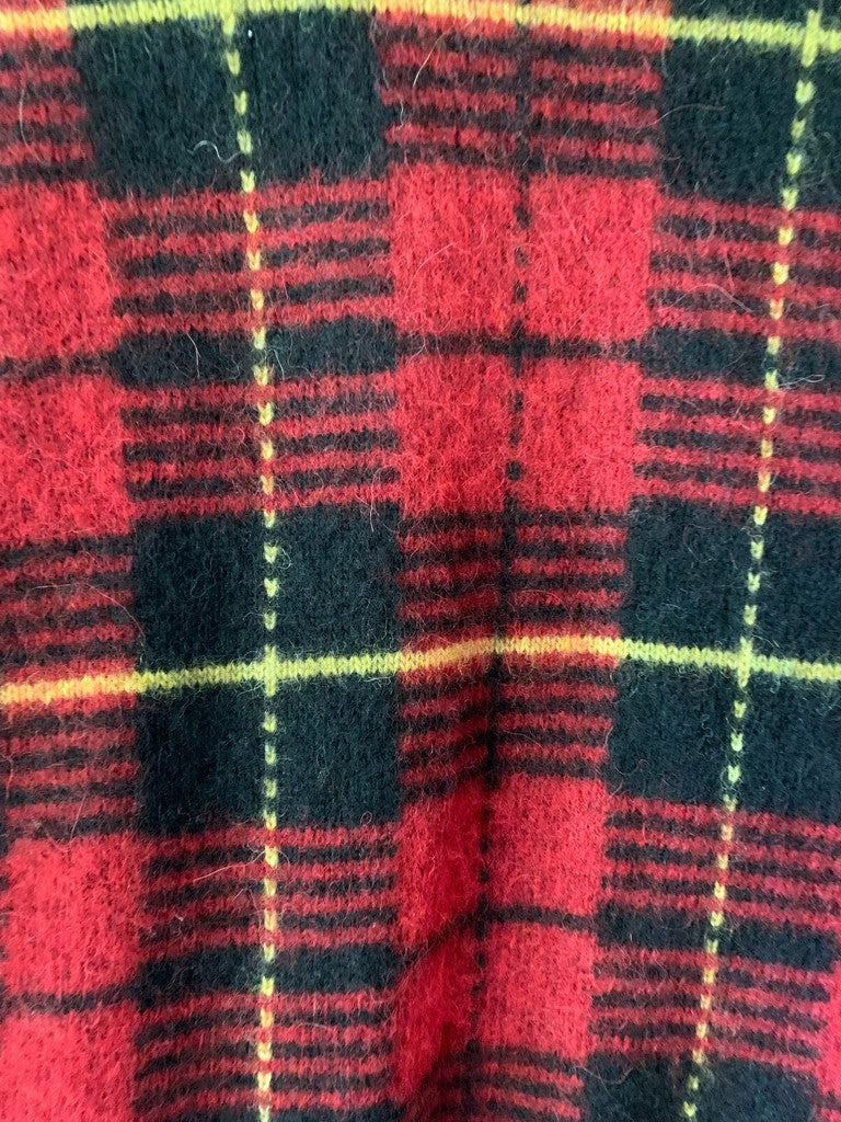 Polo Ralph Lauren Red Tartan Plaid Cardigan Wool Blend Sweater
