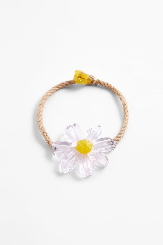 Zara Rope Resin Yellow Daisy Flower Necklace