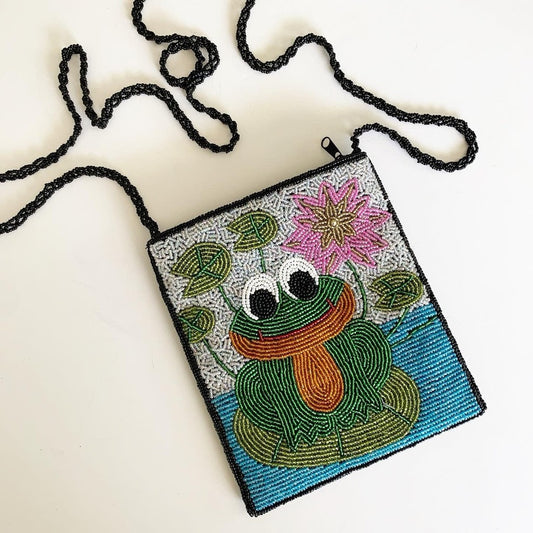 Ermo Beaded Crossbody Frog Crossbody Mini Purse