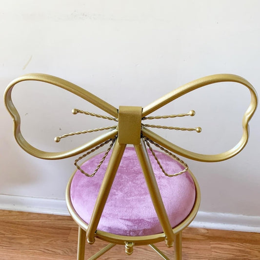 Butterfly Vanity Accent Chair Gold Lavender