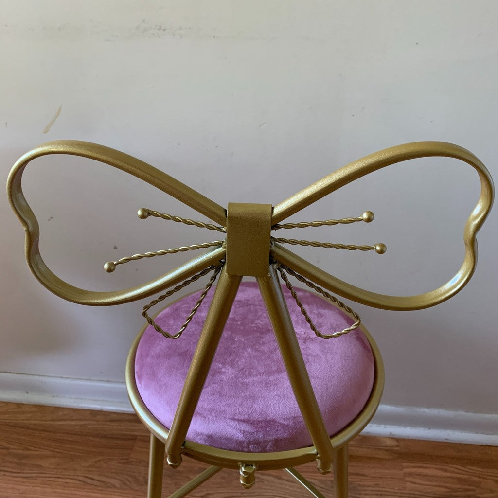 Butterfly Vanity Accent Chair Gold Lavender