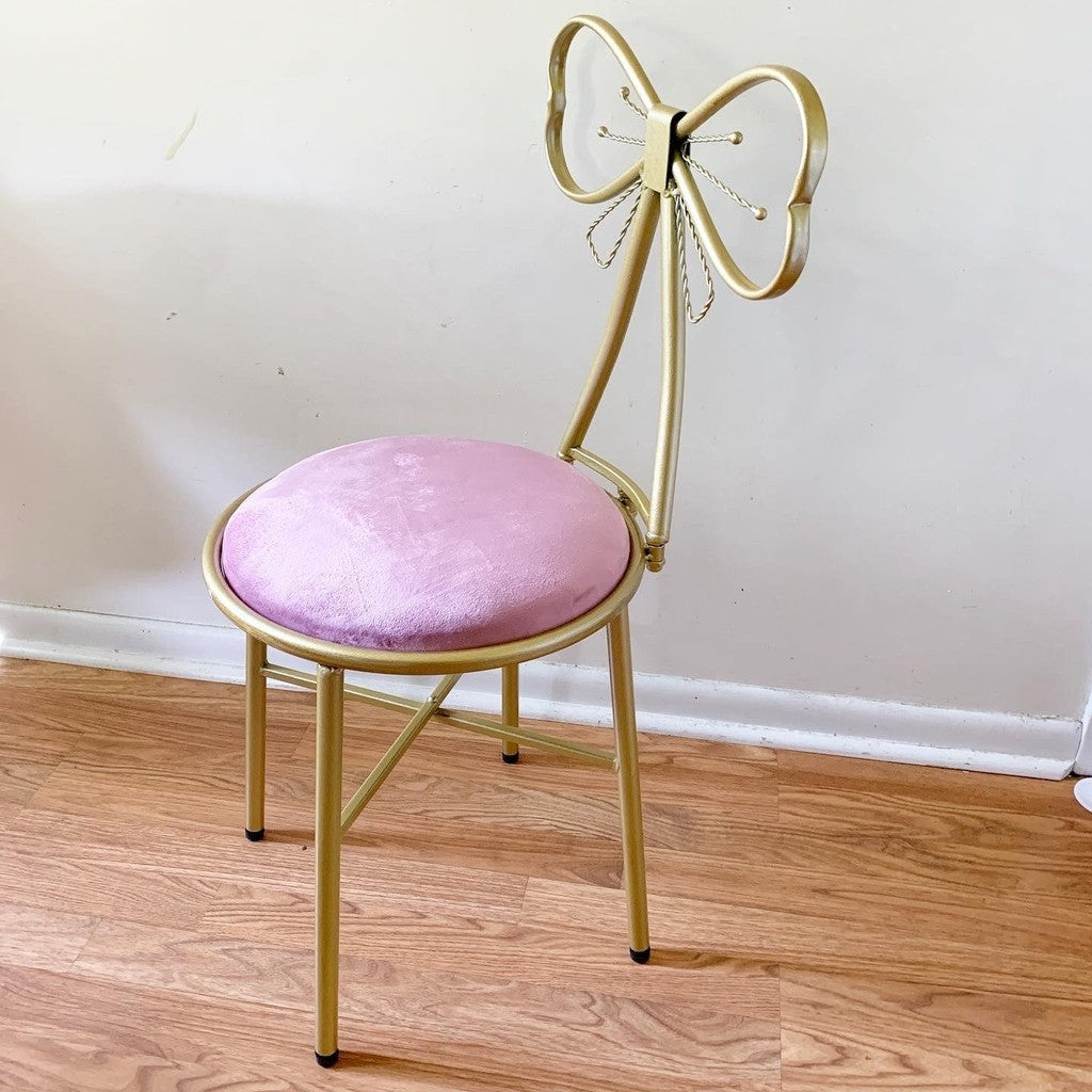 Butterfly Vanity Accent Chair Gold Lavender
