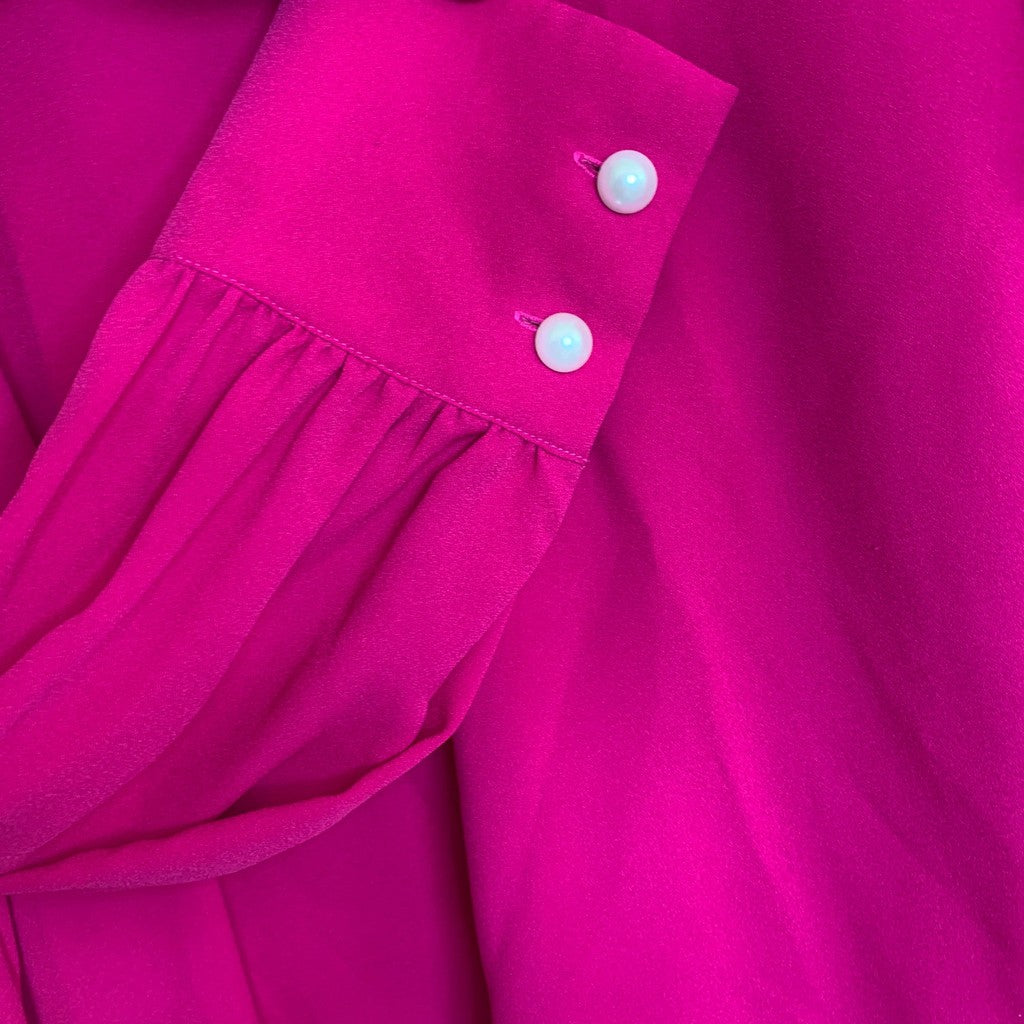 Eloquii Pink Puff Sleeve Top with Pearl Details