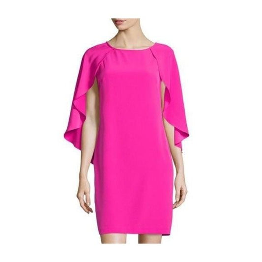 Donna Ricco Pink Cape Sleeve 16W Plus Dress