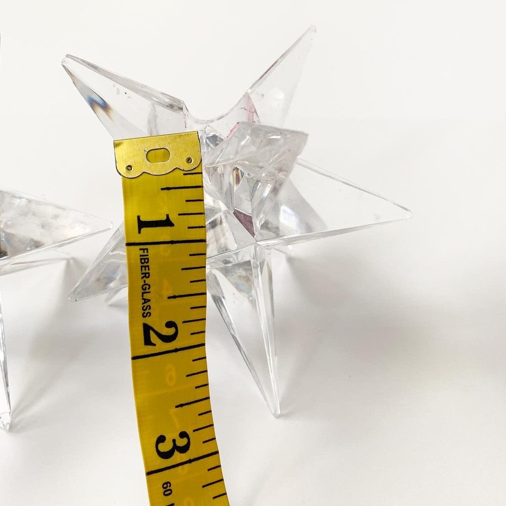 Set of Two Star Shaped Crystal Candlestick