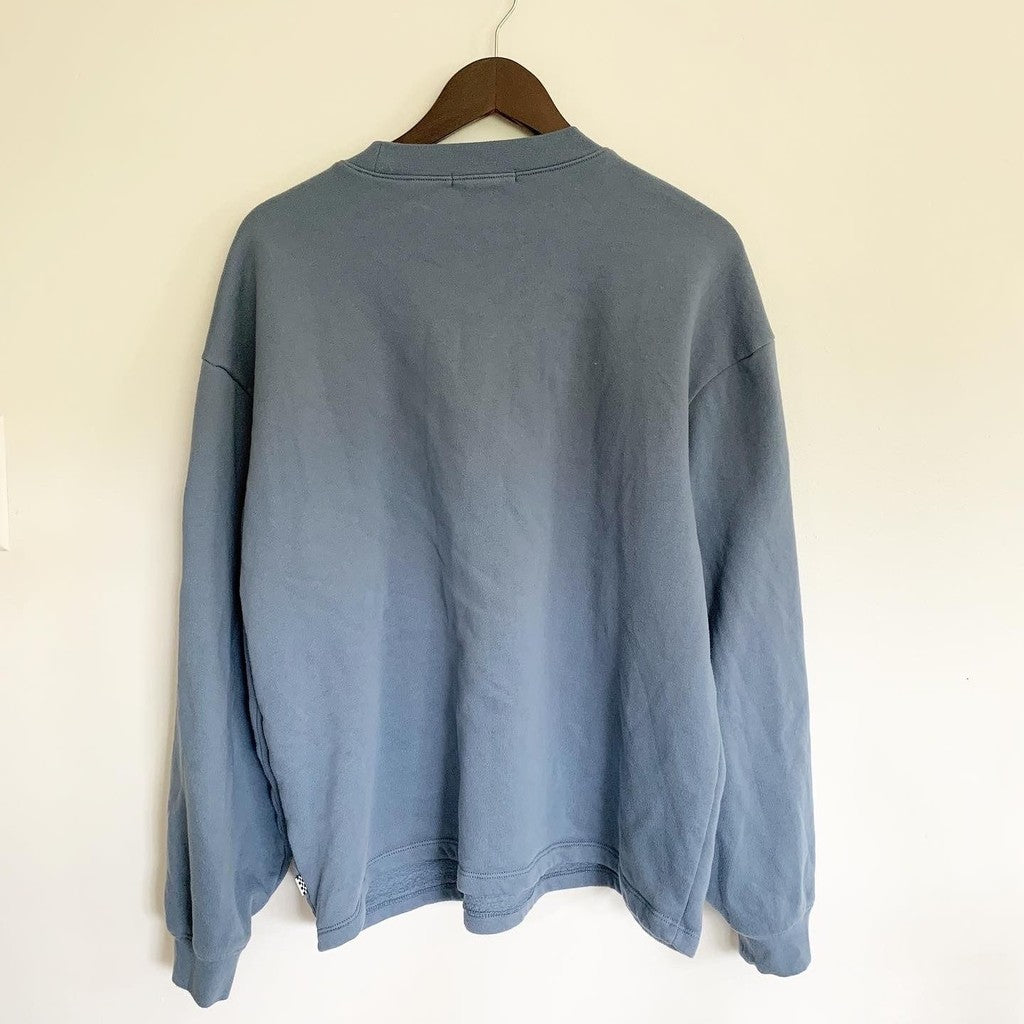 VANS Bouquet Relaxed Sweatshirt Crew Cement Blue Size XL