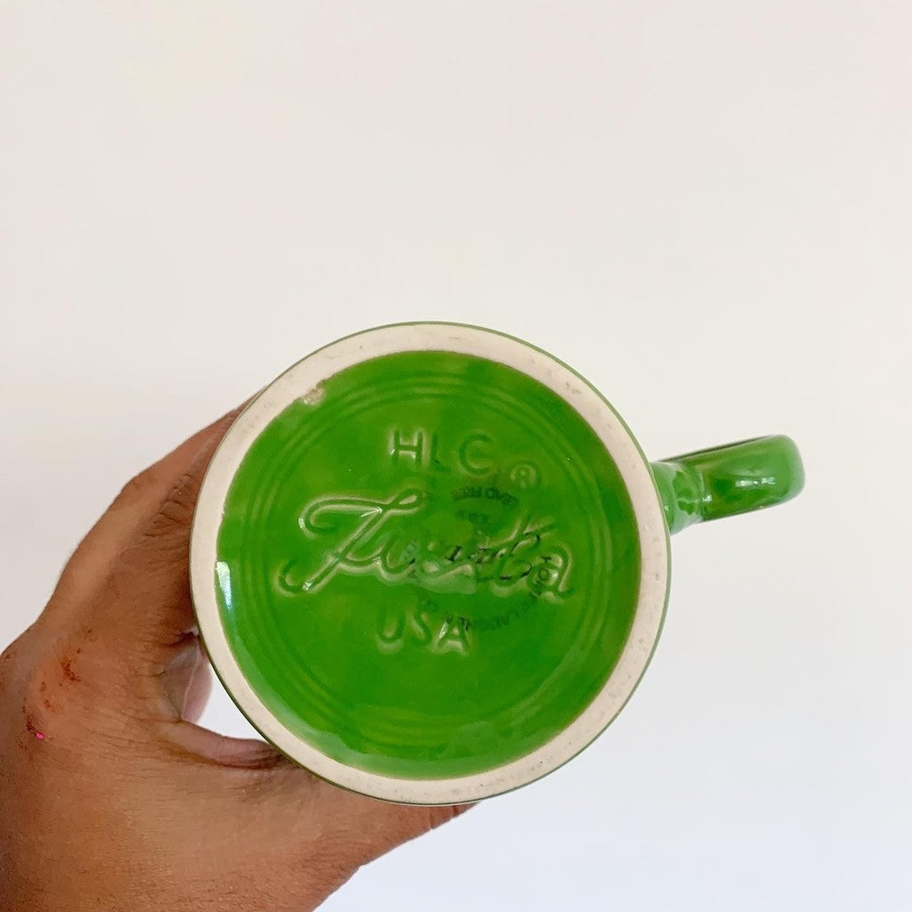 Fiestaware Green Ring Coffee Cup Mug Fiesta HLC Shamrock color 3.5" Fiesta USA Backstamp