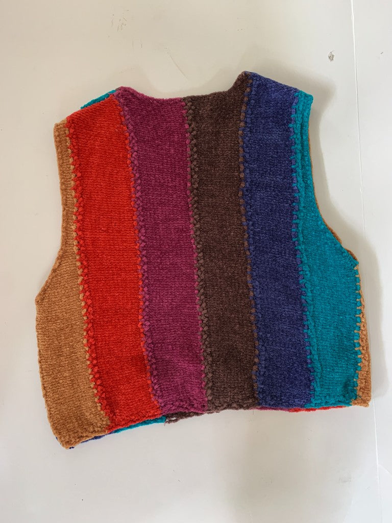 Gestures Multicolor Fall Knit Colorblock Vest