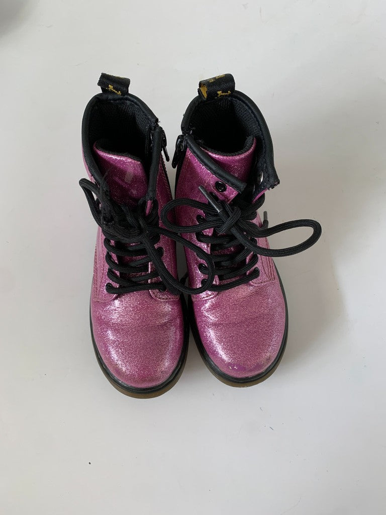 Dr. Doc Martens 1460 Glitter J Girl’s Pink Combat Boots Toddler