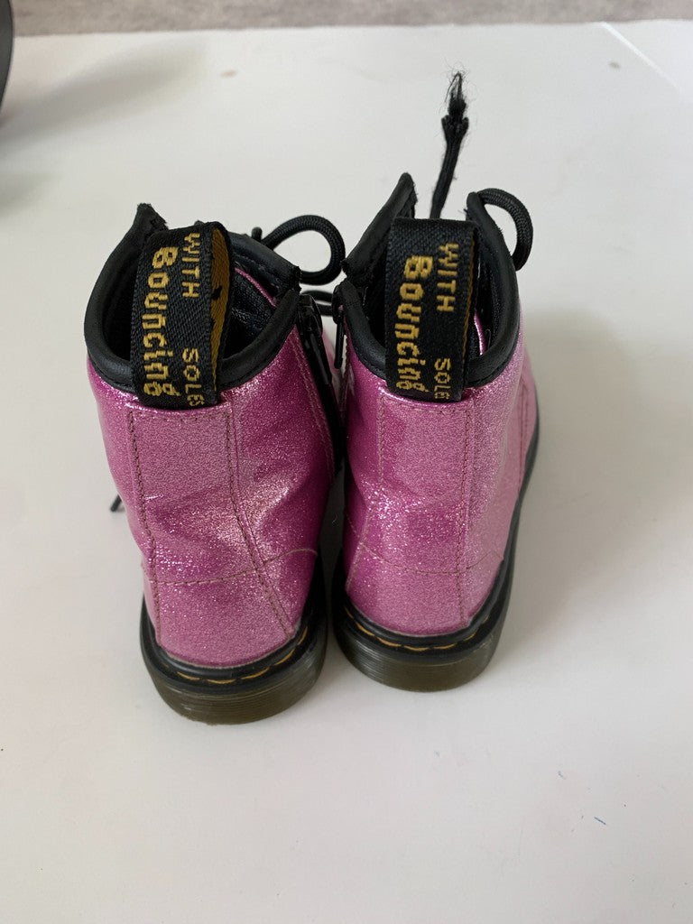 Dr. Doc Martens 1460 Glitter J Girl’s Pink Combat Boots Toddler