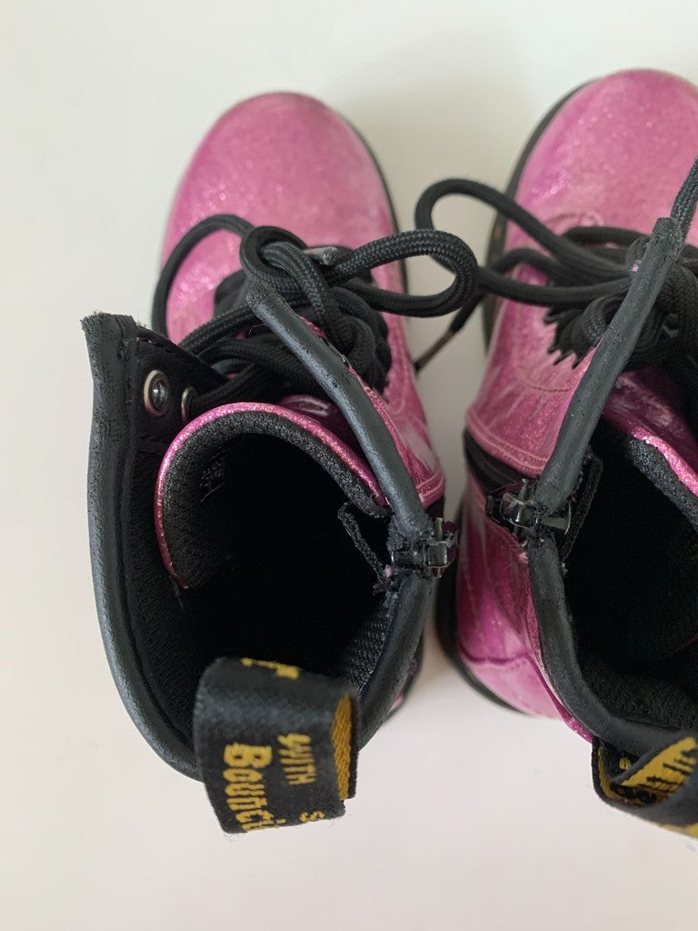 Dr. Doc Martens 1460 Glitter J Girl’s Pink Combat Boots Toddler