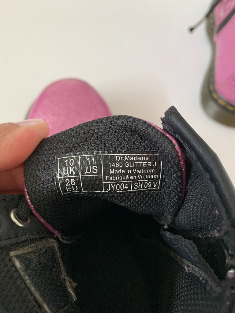 Dr. Doc Martens 1460 Glitter J Girl’s Pink Combat Boots Toddler