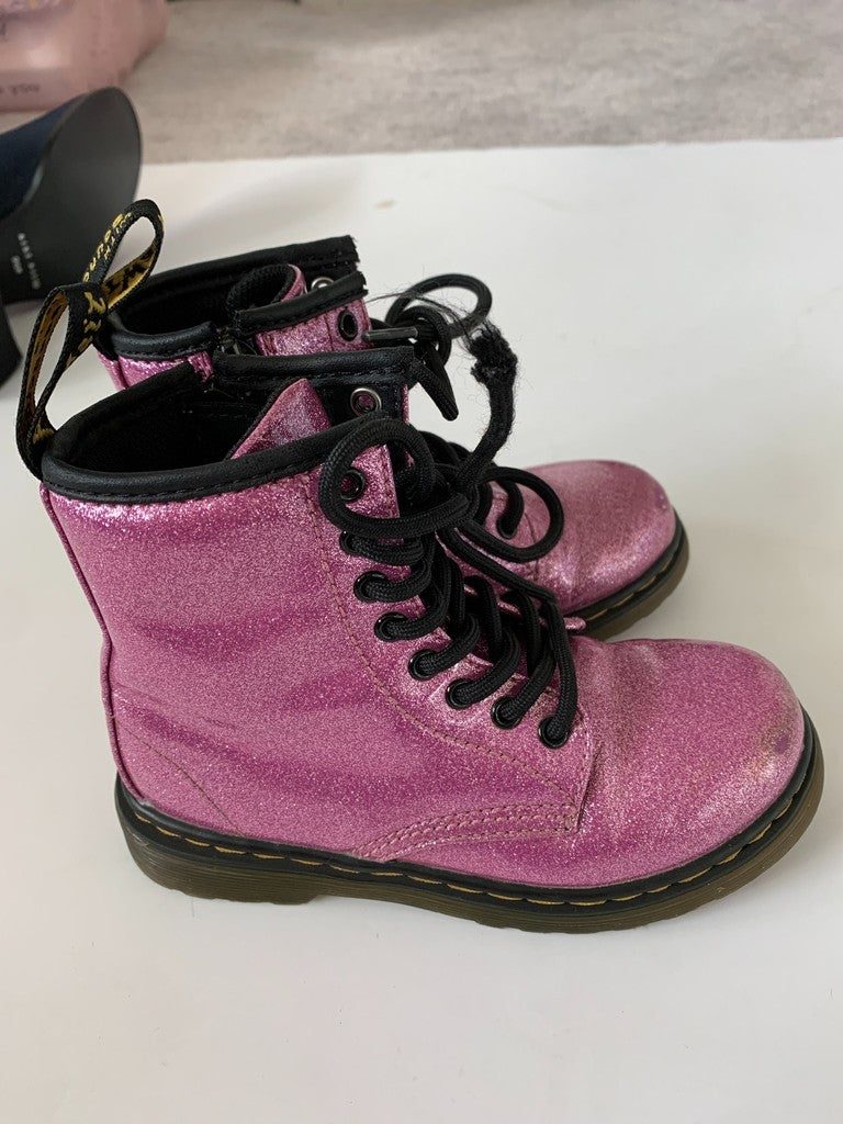 Dr. Doc Martens 1460 Glitter J Girl’s Pink Combat Boots Toddler