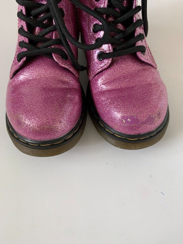 Dr. Doc Martens 1460 Glitter J Girl’s Pink Combat Boots Toddler