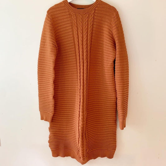 Rebdolls Brown Knit Pullover Sweater Dress Plus