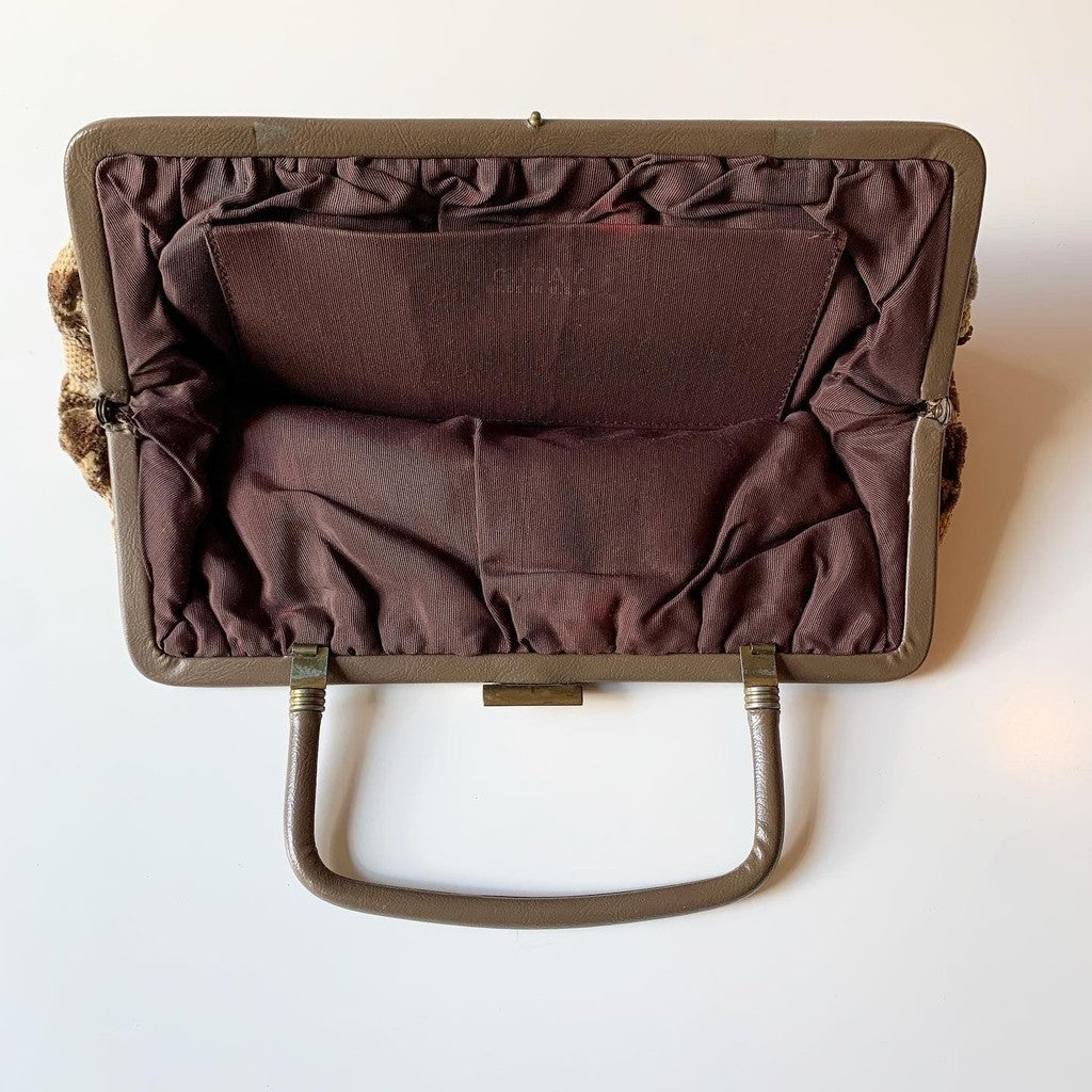 Vintage Garay Brown Tapestry Satchel
