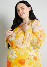 Modcloth Tropicana Isle Mesh Midi Dress Large