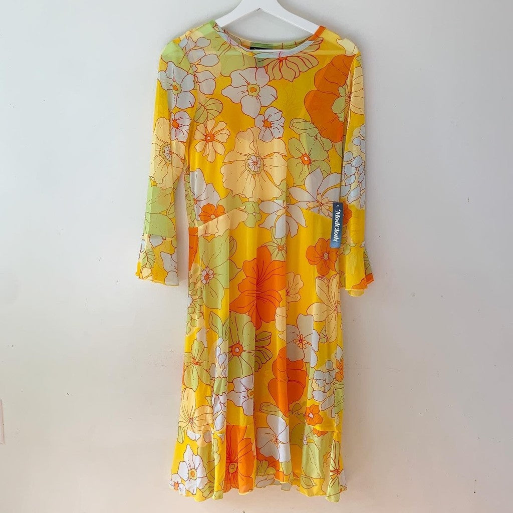ModCloth Tropicana Isle Mesh Midi Dress 2x