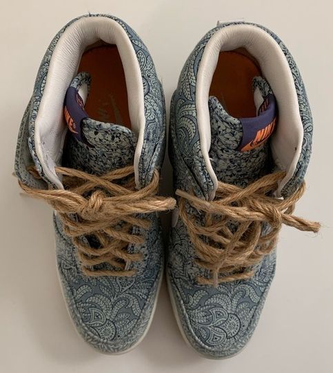 Nike x Liberty Dunk Sky Hi Floral Paisley Rope Laces Sneaker Shoes 7.5 Women's