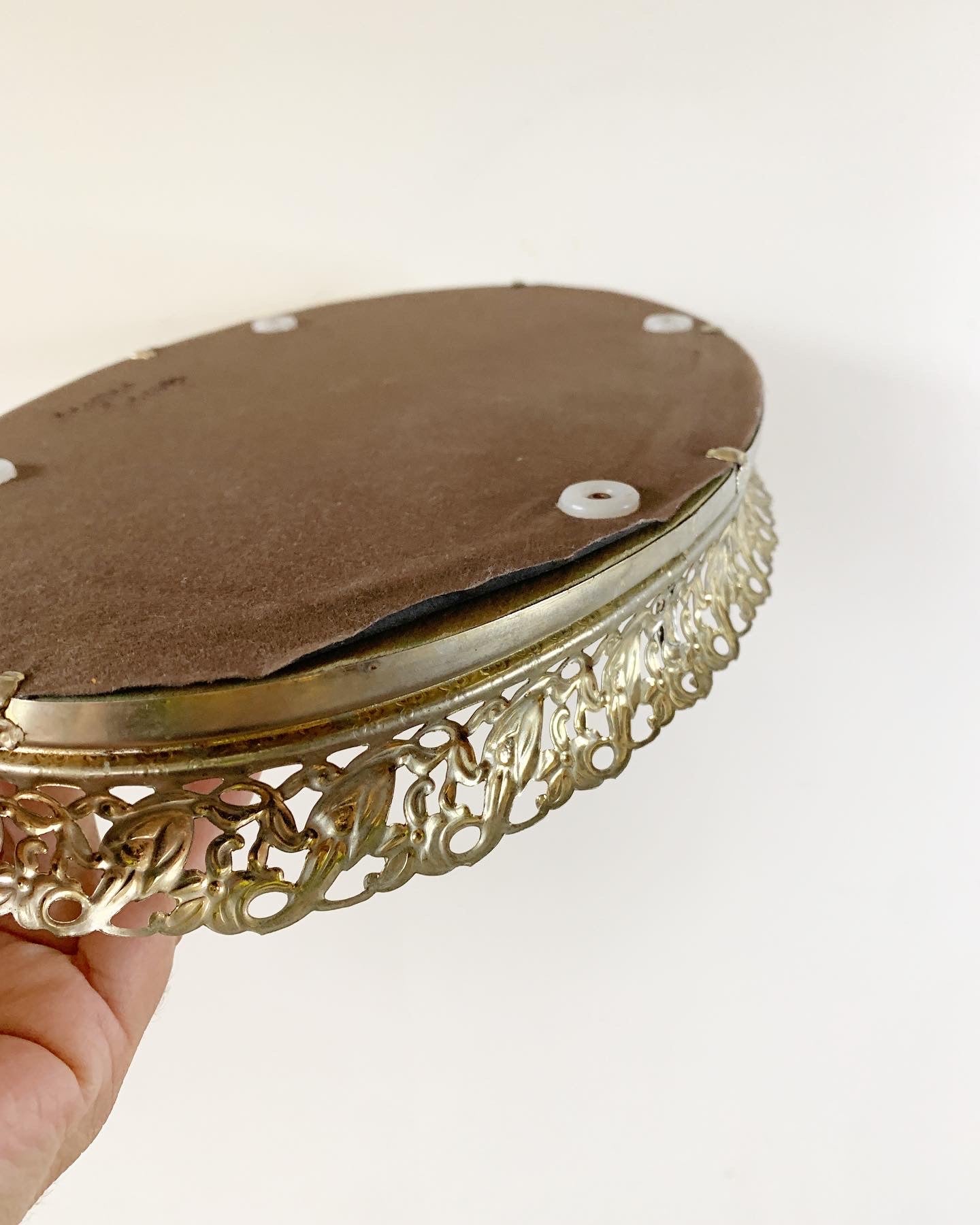 Vintage Mirrored Gold Tray