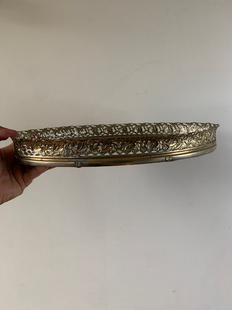 Vintage Mirrored Gold Tray
