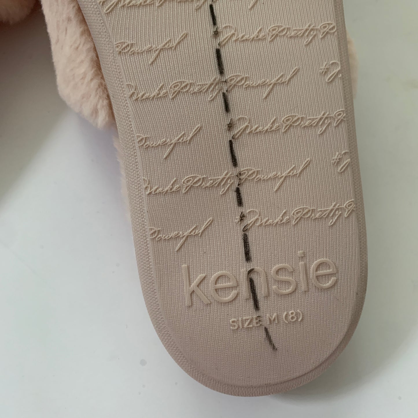 Kensie Pink Memory Foam Fuzzy Strawberry Slipper 8