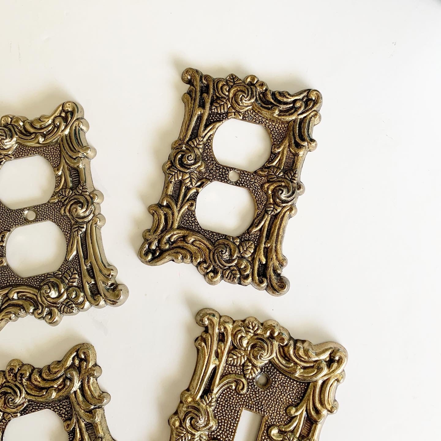 Vintage Filigree Gold Outlet Cover Light Switch Cover American Tack and Hardware 1967 AmerTac & Hdwe Hollywood Regency Home Restoration