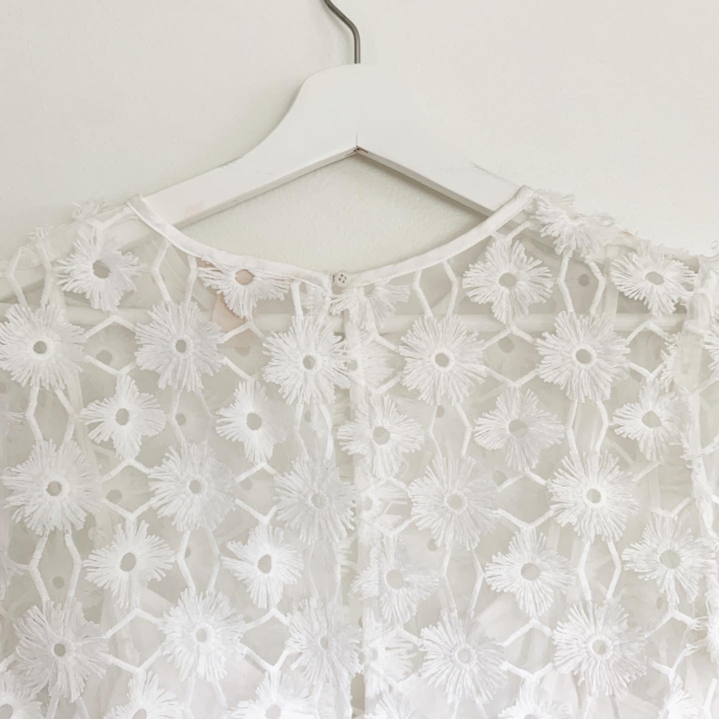 H&M Embroidered Organza One-Piece Shorts Romper