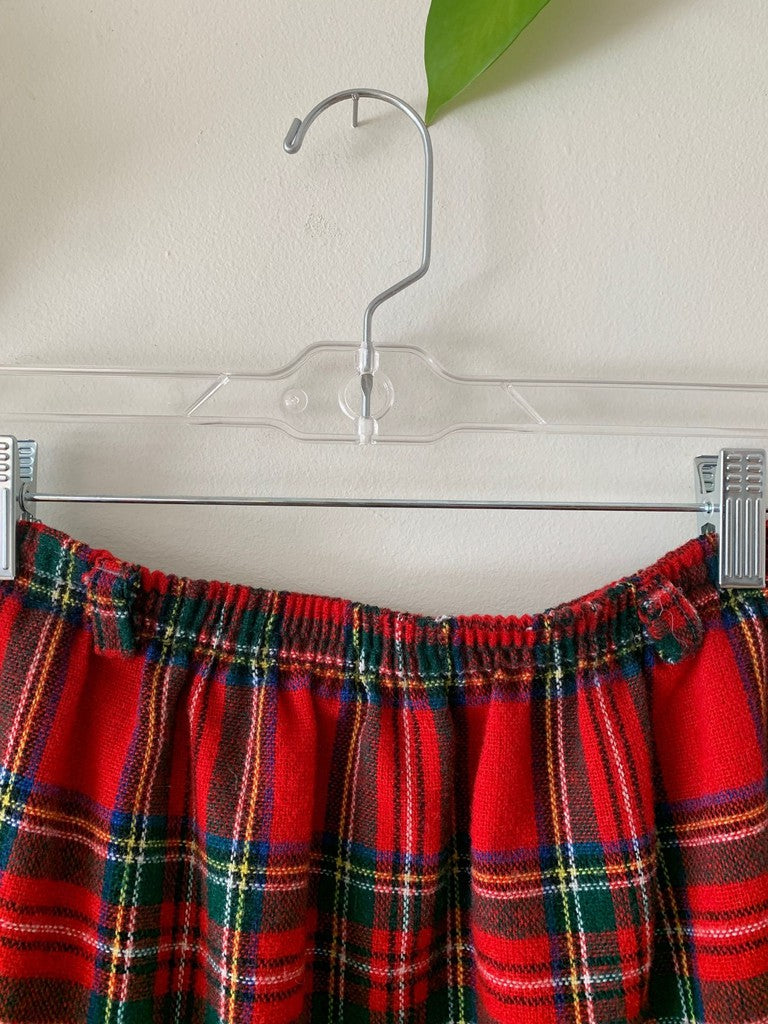 Vintage Random Sportswear Flannel Pull On Straight & Pencil Midi Skirt 90s Large