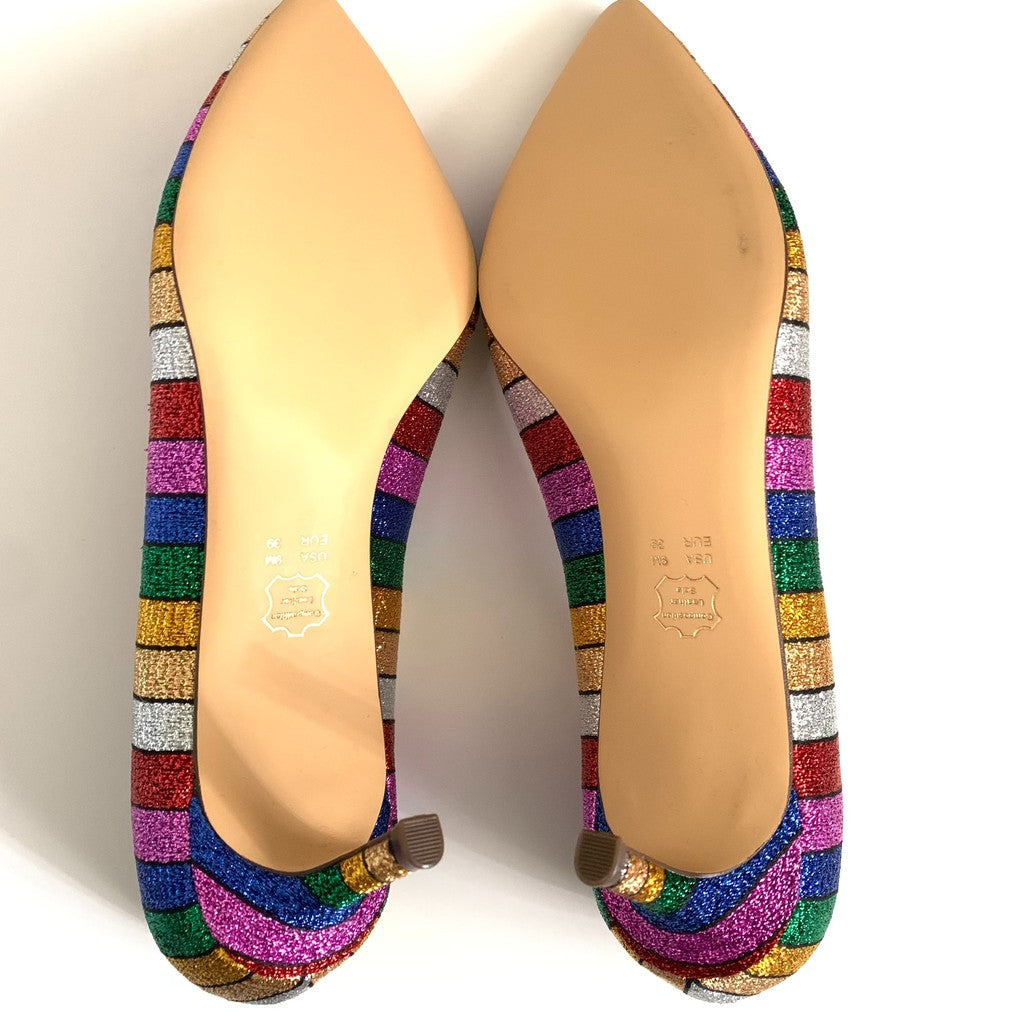 Nina Shoes Metallic Rainbow Stripe Jo Jo Heels Size 9M