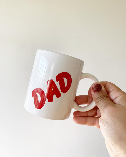 Vintage Dad Red White Mug