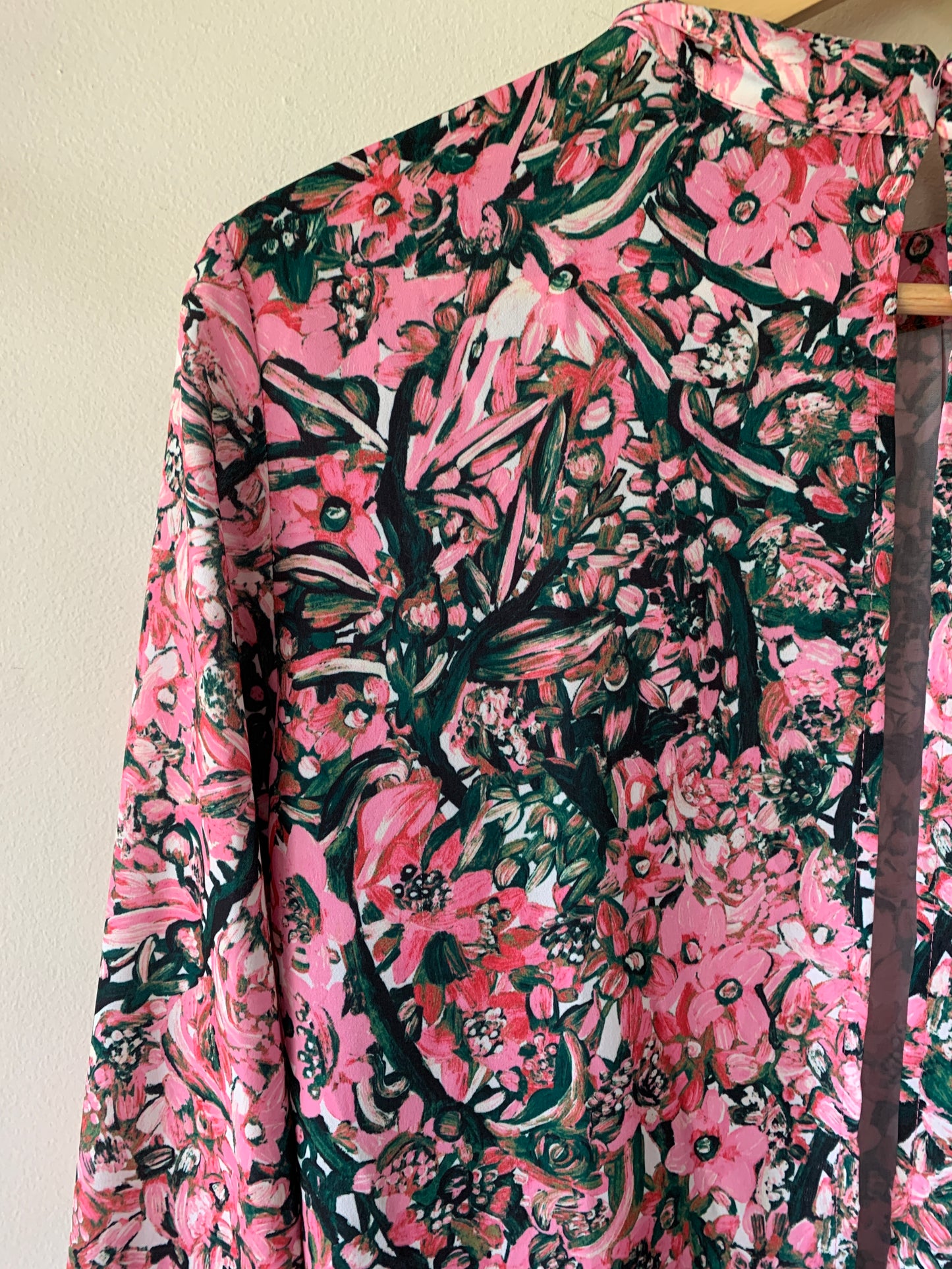 H&M Pink Multicolor Floral Backless Midi Dress 10