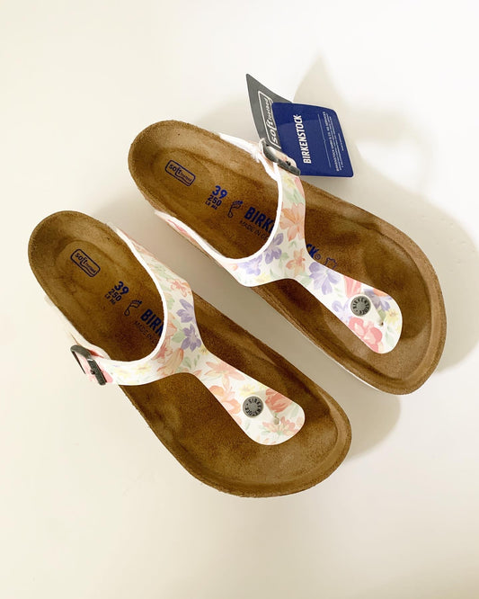 Birkenstock Birko-Flor Gizeh Floral New With Tag 39 8-8.5