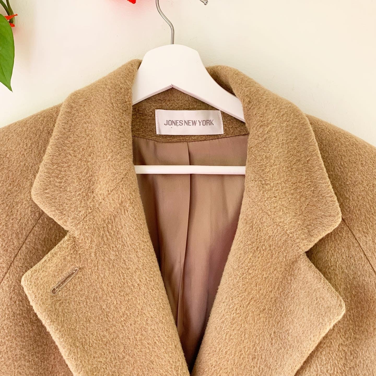 Jones New York Vintage Camel Wool Pea Coat