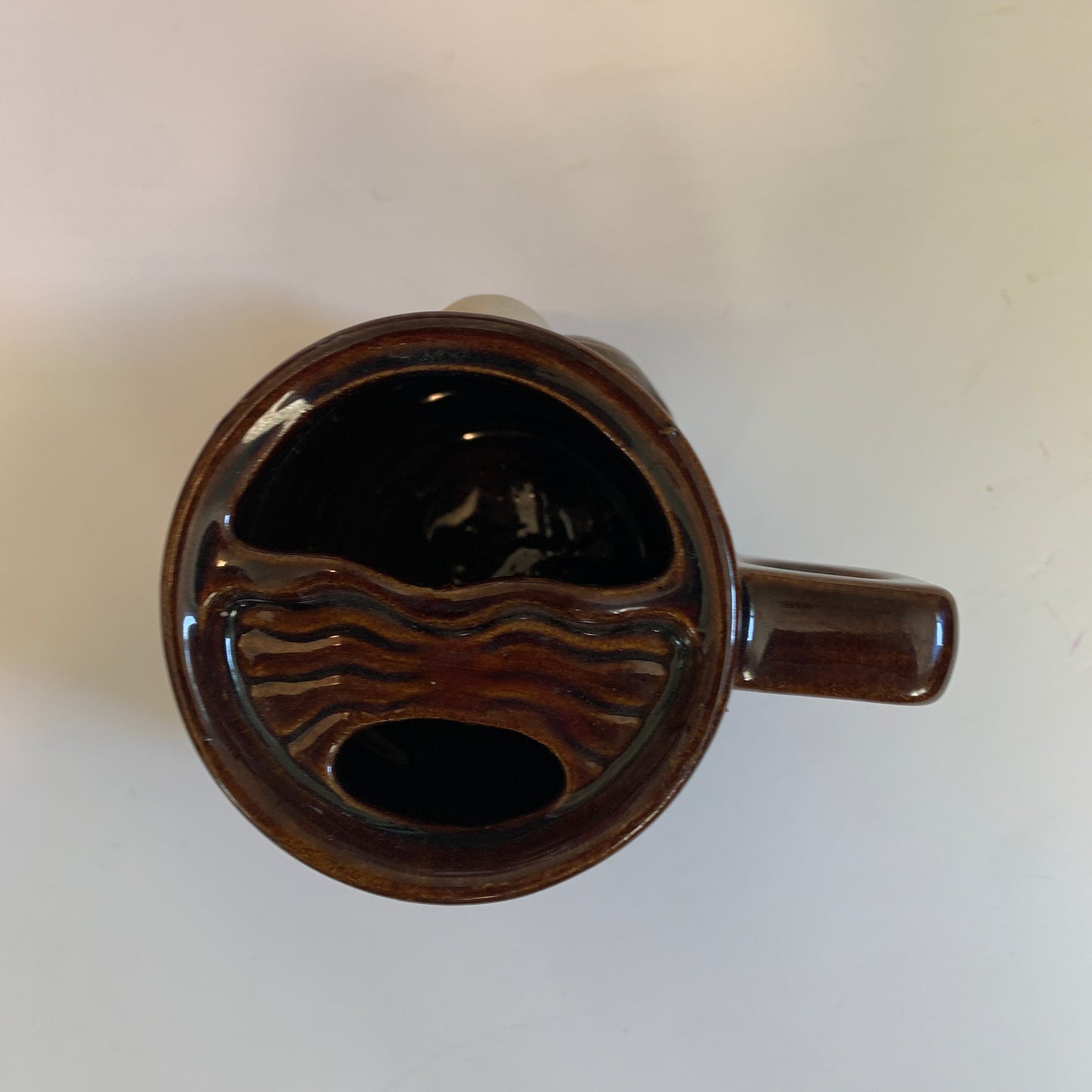 Vintage 1977 Spencer Gifts Mustache Man Shaving Pottery Mug