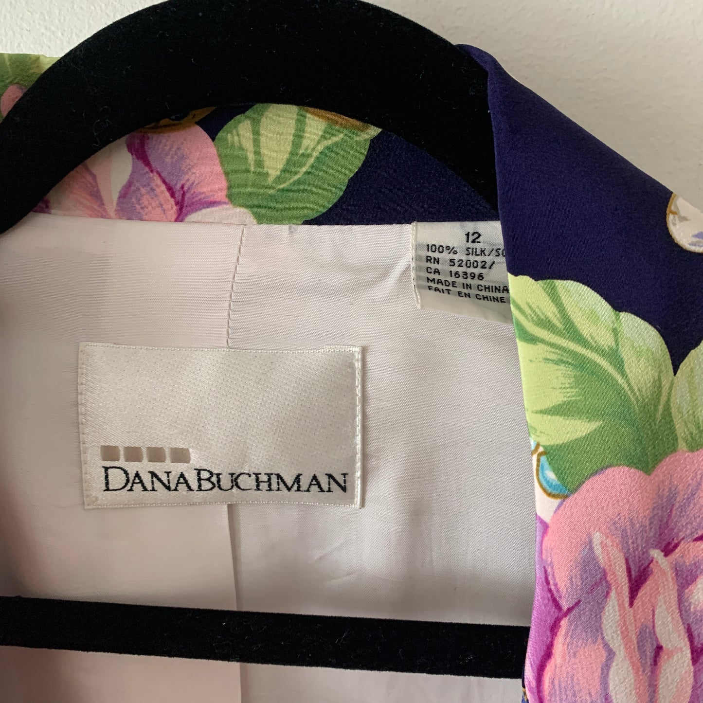 Dana Buchman Jewel Floral Print Silk Blazer