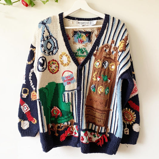 Vintage 90s Eagles Eye Estate Sale Knit Cardigan Sweater