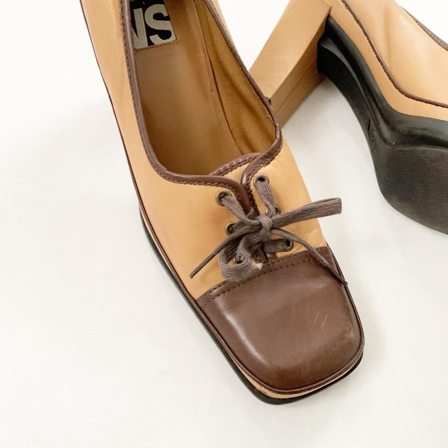 Vintage VS Block Heel, Size 8M, Brown, Tan
