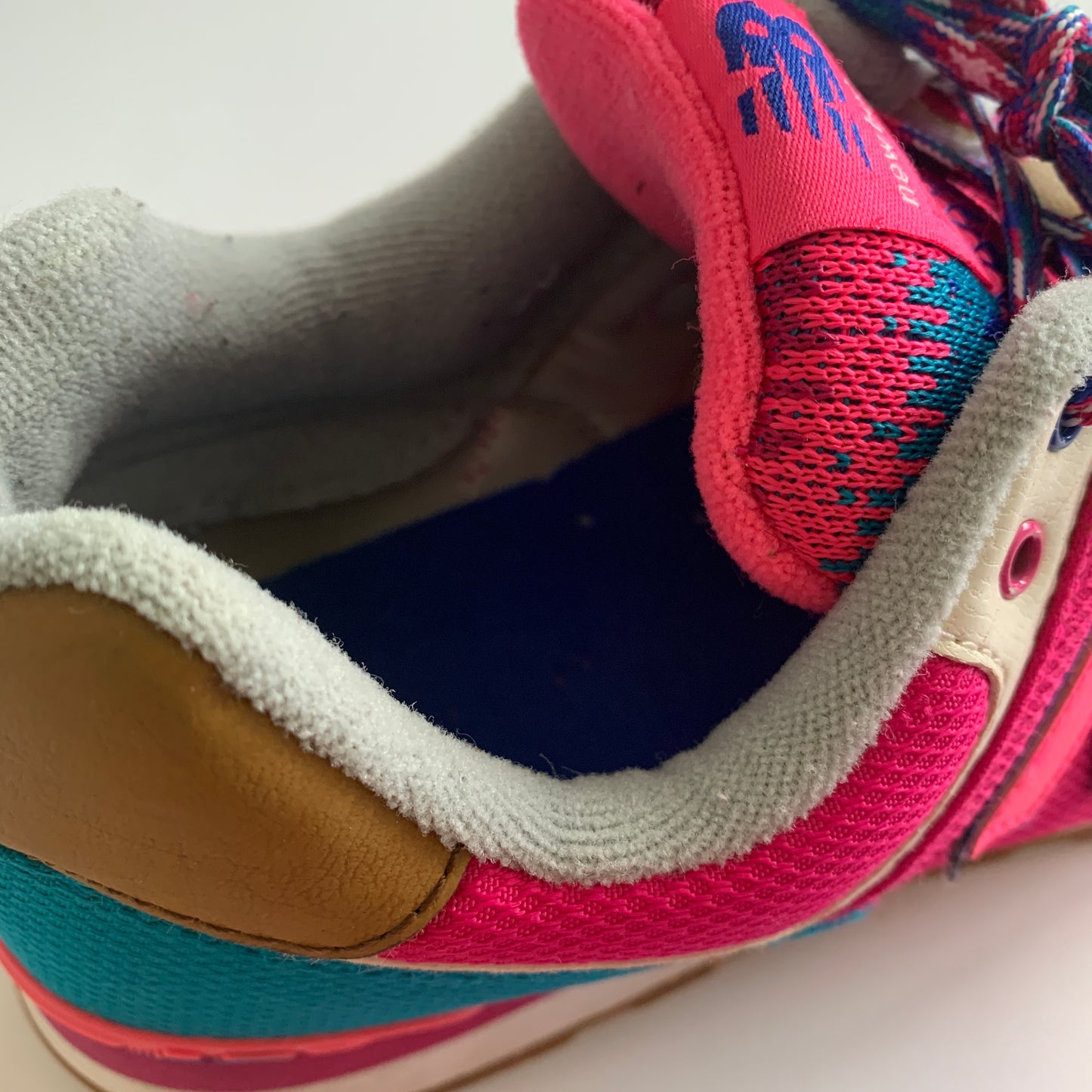 New Balance 574 Pink, Blue, White Sneakers, 7
