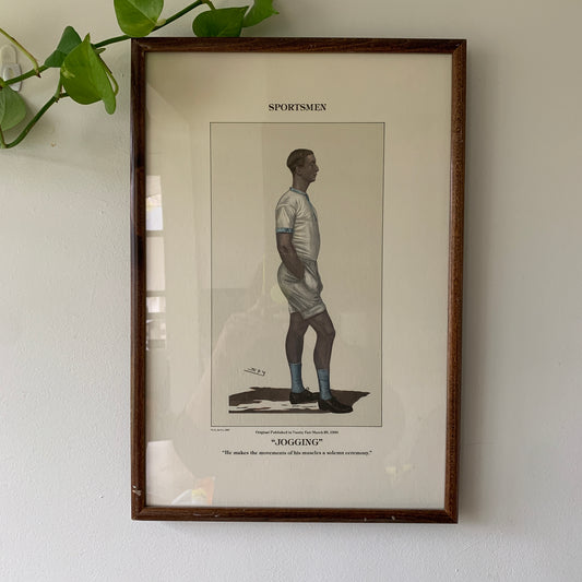 Vintage Vanity Fair Sportsmen Jogging Framed Lithograph