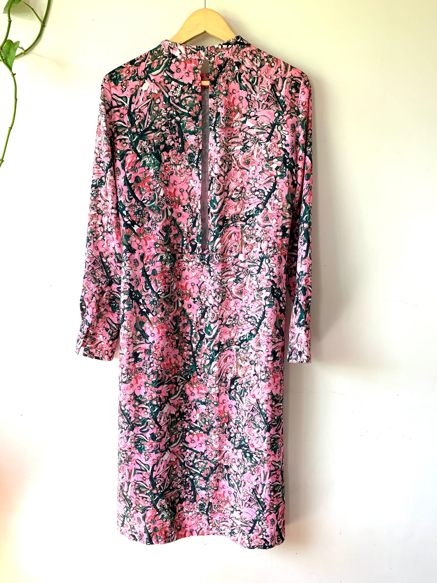 H&M Pink Multicolor Floral Backless Midi Dress 10
