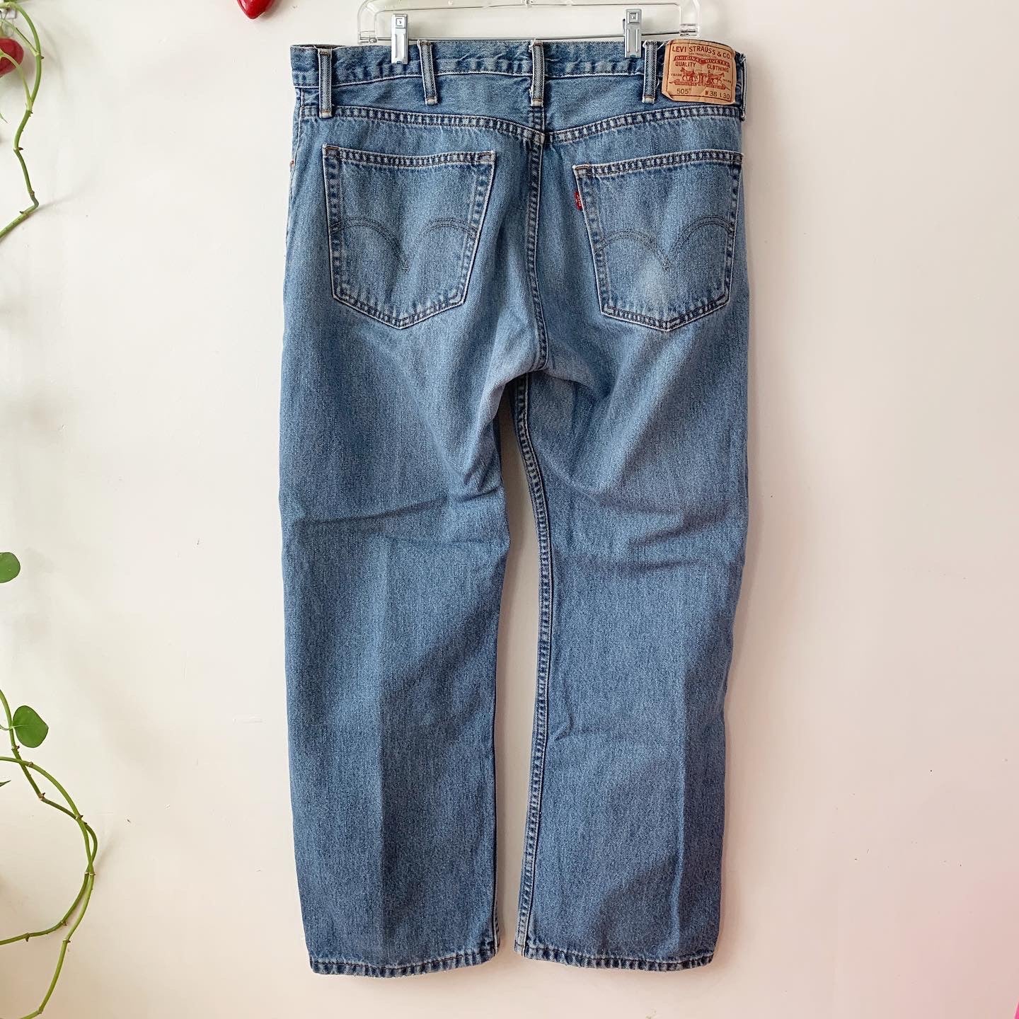 Levi's 505 Straight Leg Blue Jeans Size 38 x 30