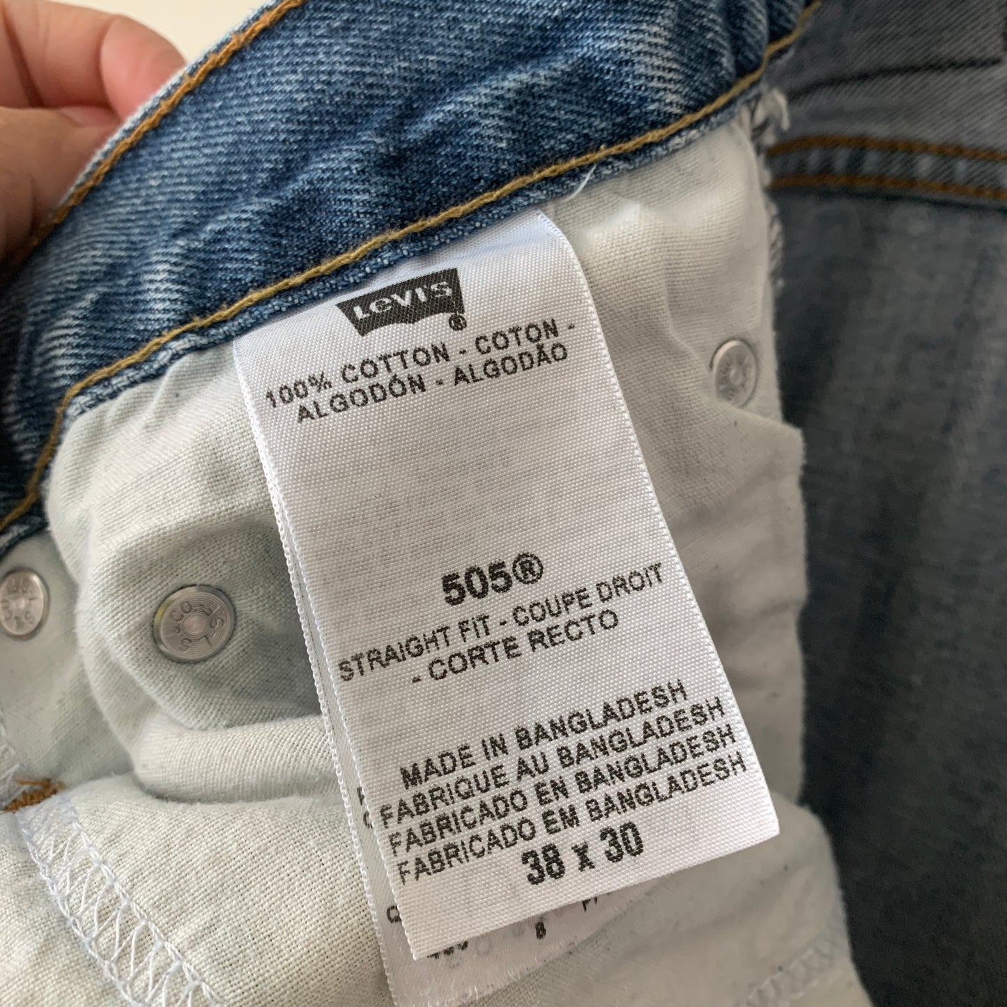 Levi's 505 Straight Leg Blue Jeans Size 38 x 30