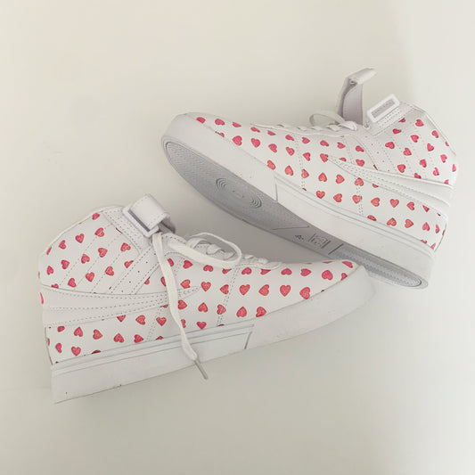 Fila Vulc 13 Heart High Top Sneaker Women's  Pink White Size 8.5